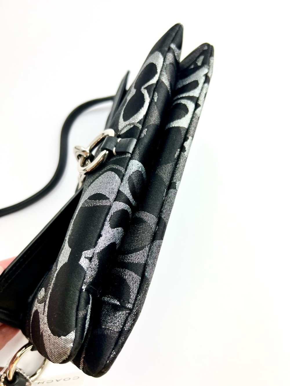 COACH Limited Edition Hampton Black/Silver Grey Shoulder Bag -Style 10455 - Picture 9 of 10